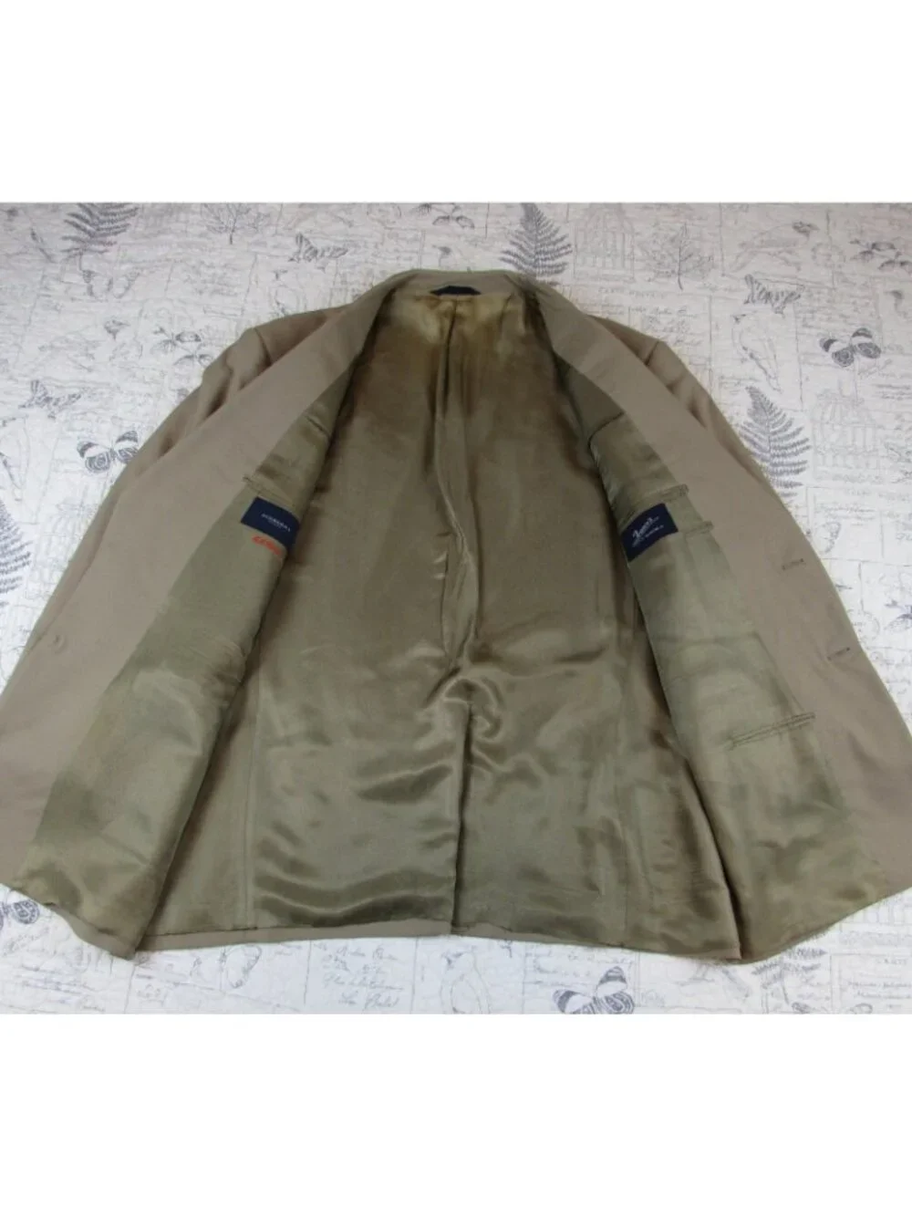 BURBERRY LONDON Beige 100% light weight Wool Mens Blazer Sport Coat Jacket 46 R
